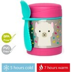 SKIP HOP Thermos alimentaire Zoo avec cuillère et fourchette Lama, 12 m+ 1×325 ml , thermos alimentaire