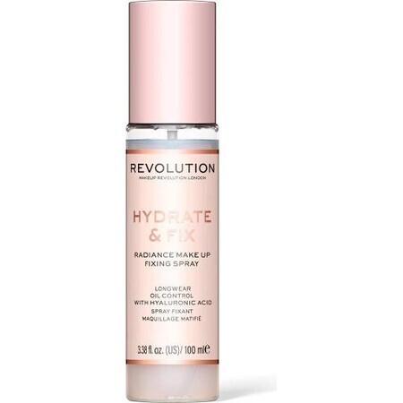 Revolution, Hydrate & Fix, 1×100 ml spray fijador de maquillaje, spray fijador de maquillaje