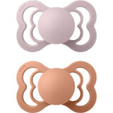 BIBS Supreme 2 pcs 1×1 silicone BIBS Supreme 2 pcs 1×1 pcs - taille 1, prune/rose pêche