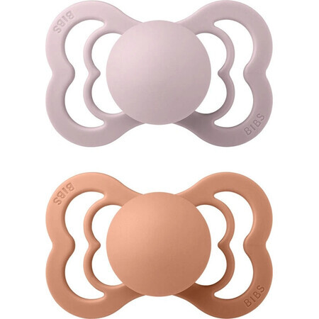 BIBS Supreme 2 pcs 1×1 silicone BIBS Supreme 2 pcs 1×1 pcs - taille 1, prune/rose pêche