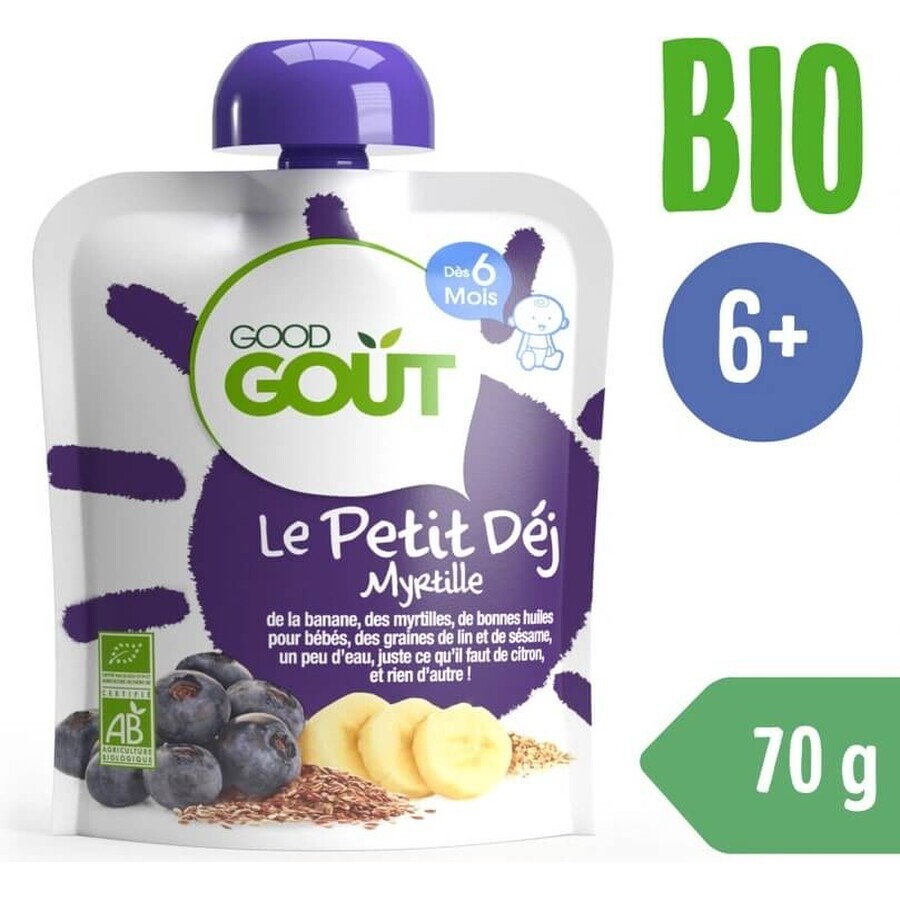 Good Gout Organic Blueberry Breakfast 1×70 g, pochette de myrtilles