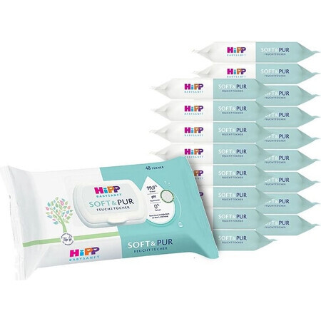 HiPP Babysanft Soft & Pure Cleaning Wet Wipes 18 x 48 pcs 18×48 pcs 18×48 pcs, wet wipes