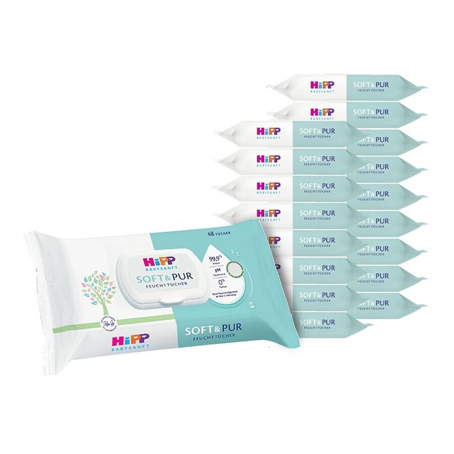 HiPP Babysanft Soft & Pure Cleaning Wet Wipes 18 x 48 pcs 18×48 pcs 18×48 pcs, wet wipes