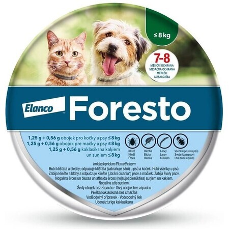 Foresto Halsband für Katzen und Hunde bis zu 8 kg 1×1 Stück, antiparasitär