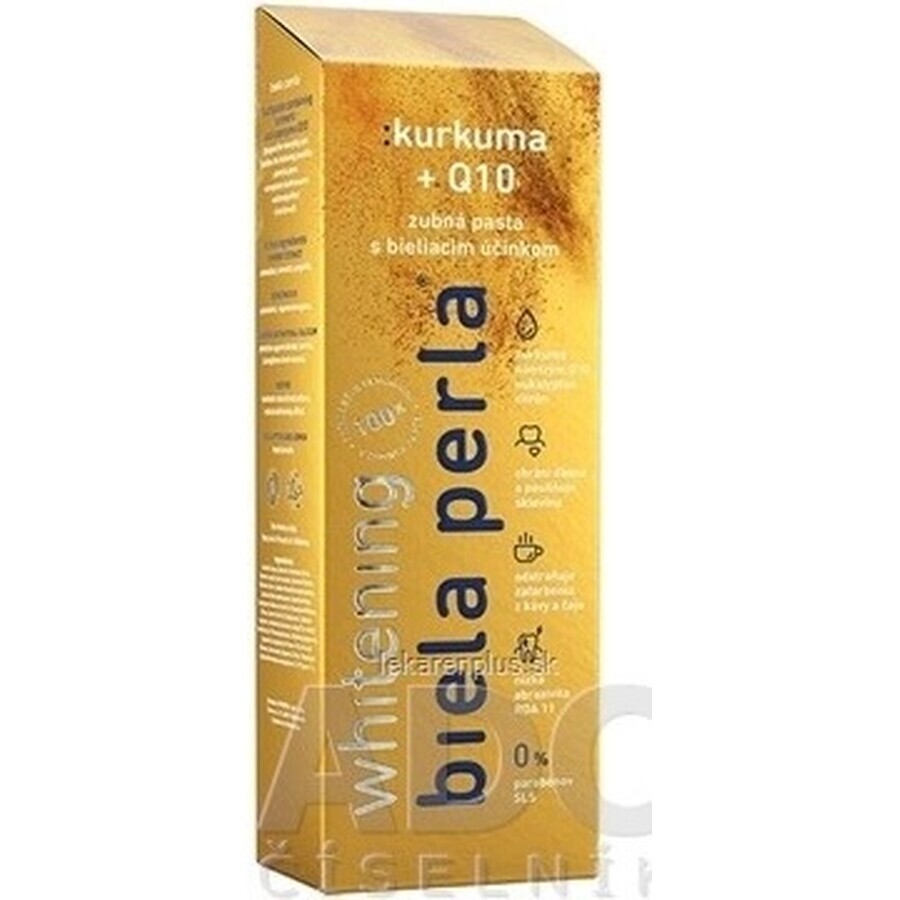 White pearl - turmeric + Q10, pastă de dinți 1×75 ml, pastă de dinți