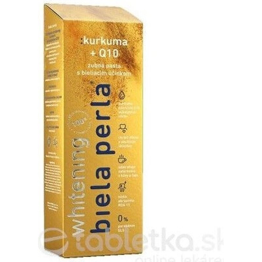 White pearl - turmeric + Q10, pastă de dinți 1×75 ml, pastă de dinți