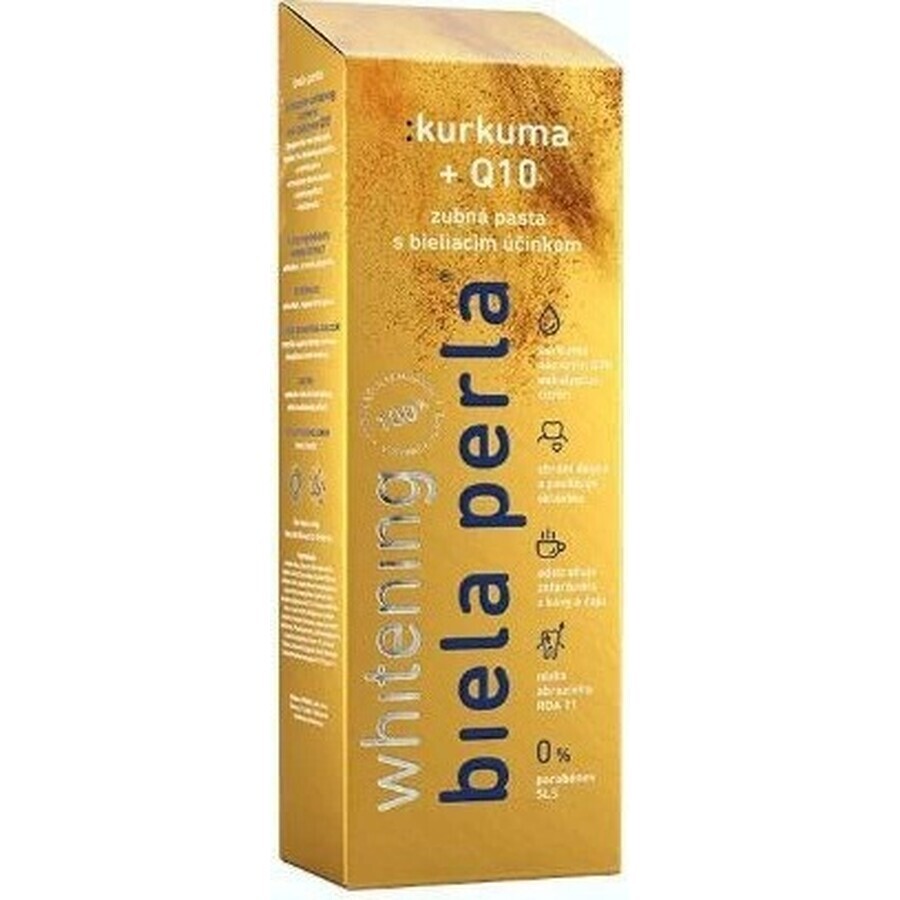 White pearl - turmeric + Q10, pastă de dinți 1×75 ml, pastă de dinți