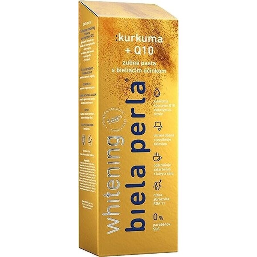 White pearl - turmeric + Q10, pastă de dinți 1×75 ml, pastă de dinți