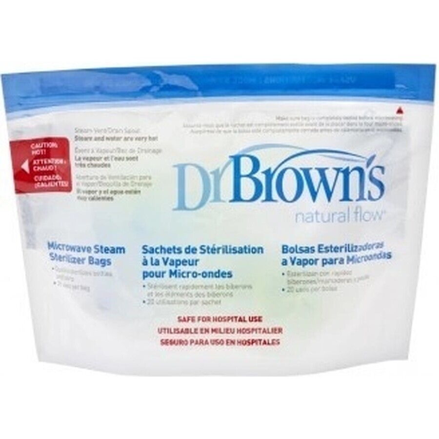 DR.BROWNS - Sacchetti per sterilizzazione a microonde 1×5 pz, sacchetti per sterilizzazione