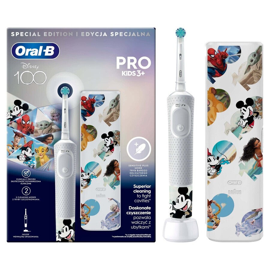 Oral-B EK Pro Kids 3+ Disney EK Pro Kids 3+ + Reise-Set 1×1 Set, elektrische Zahnbürste