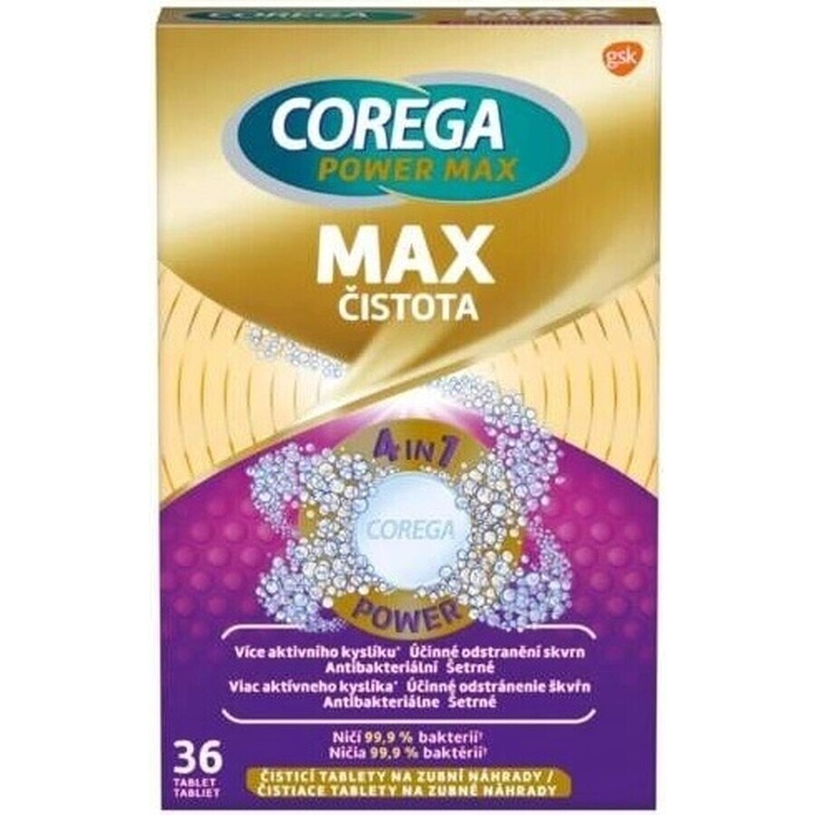 COREGA Double Strength 1x36 pcs, comprimés de nettoyage pour prothèses dentaires