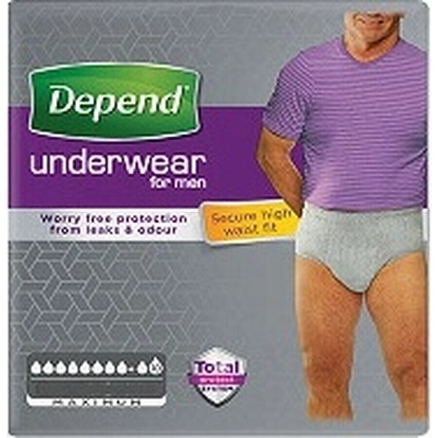 DEPEND MAXIMUM L/XL pour hommes 1×9 pcs, slips élastiques, tour de hanches 95-150 cm