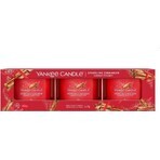 Yankee Candle 3x lumânare votivă în sticlă Sparkling Cinnamon 3x37 g, lumânare parfumată