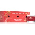 Yankee Candle 3x lumânare votivă în sticlă Sparkling Cinnamon 3x37 g, lumânare parfumată