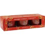 Yankee Candle 3x lumânare votivă în sticlă Sparkling Cinnamon 3x37 g, lumânare parfumată