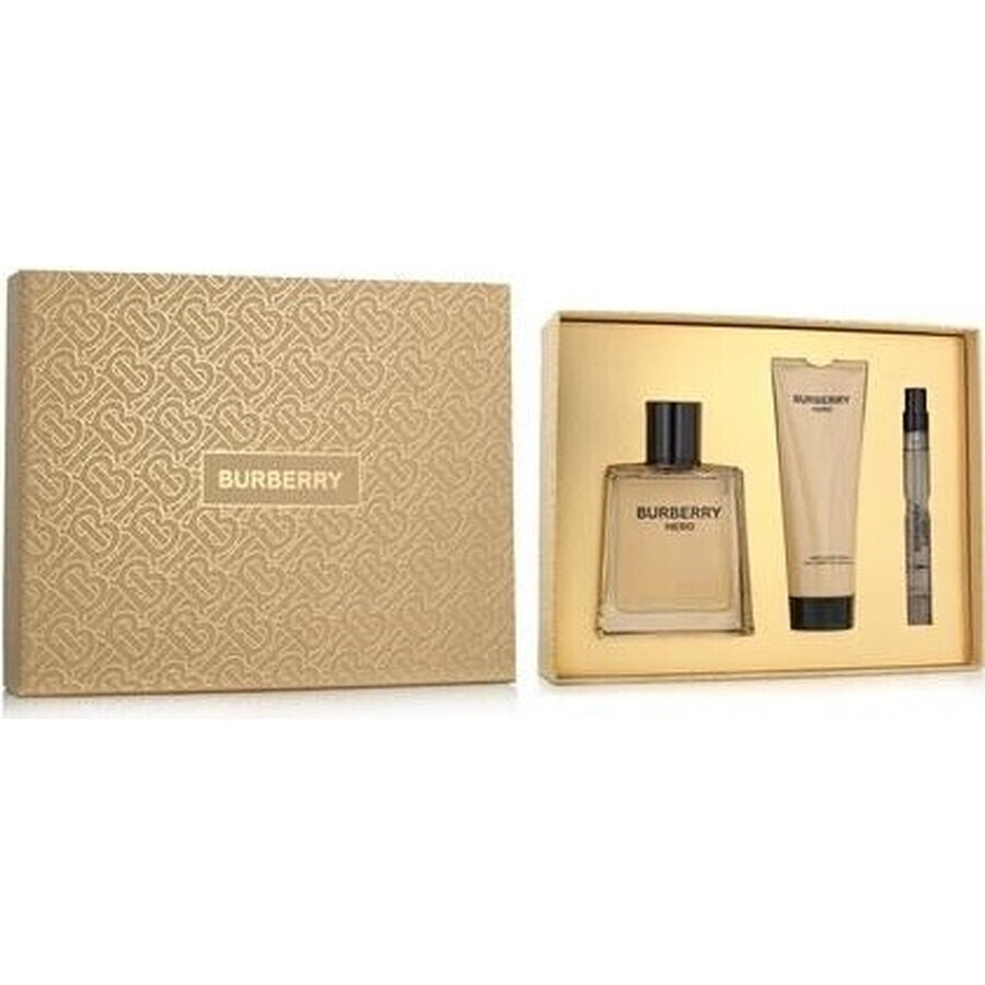 Burberry Hero set 1×1 set, apă de toaletă 100 ml + gel de duș 75 ml + apă de toaletă 10 ml