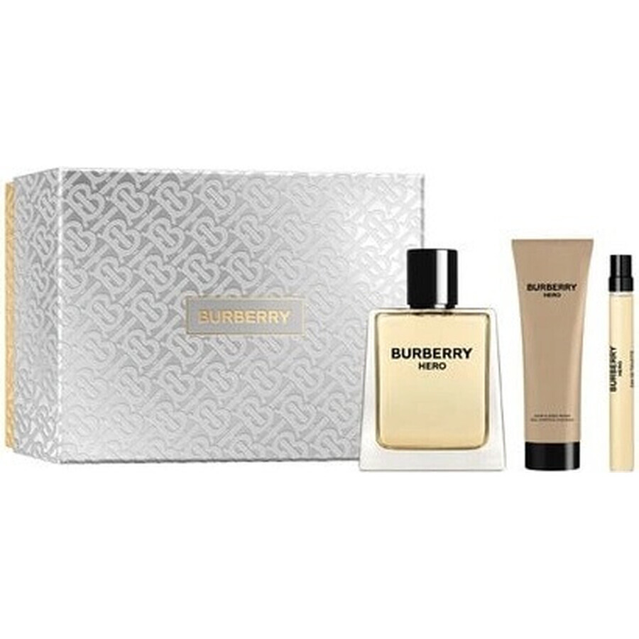 Burberry Hero set 1×1 set, apă de toaletă 100 ml + gel de duș 75 ml + apă de toaletă 10 ml