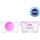 CHICCO Physio Micro sucette silicone fille - texte/ chat 2 pcs, 0-2 m+ 1×2 pcs, sucette orthodontique