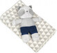 BABYMATEX Couverture avec jouet Panda gris 75 x 100 cm 1&#215;1 pc, pour enfants