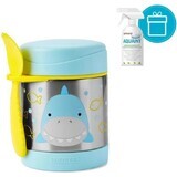 SKIP HOP Thermos alimentaire Zoo avec cuillère et fourchette Shark, 12 m+ 1×325 ml, thermos alimentaire