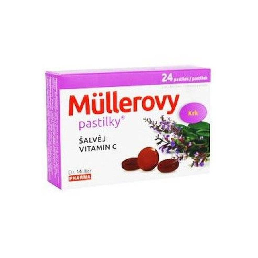 MÜLLER'S PASTILLS SHALVIA AND VITAMIN C 1×24 pcs, for colds