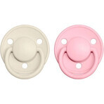 BIBS De Lux Sucettes en silicone Ivoire / rose 1×2 pcs, taille unique