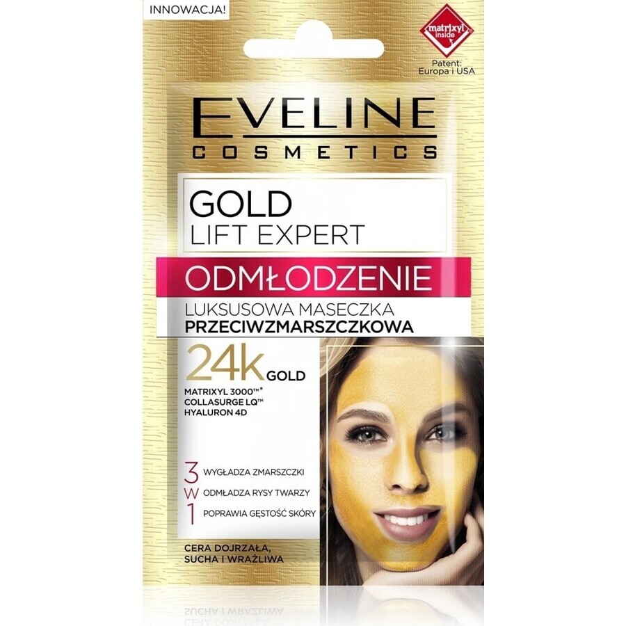 Eveline Gold Lift Expert Face Mask 3in1 1×7 ml, face mask