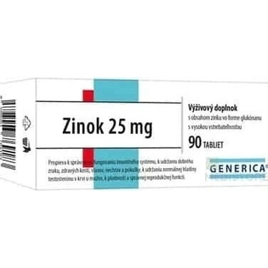 GENERICA Zinc 25 mg 1×90 tbl