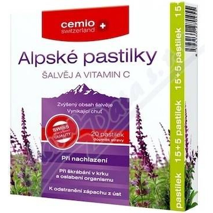 Cemio Alpine SAGE AND VITAMIN C 1×20 tbl, cold tablets