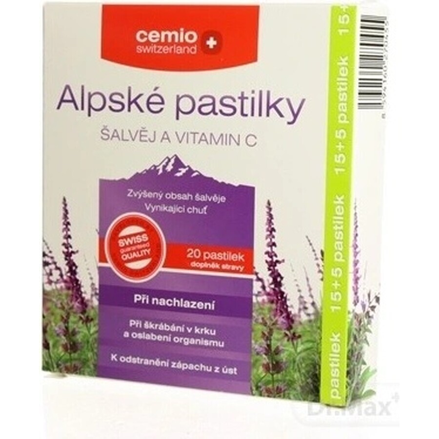 Cemio Alpine SAGE AND VITAMIN C 1×20 tbl, cold tablets