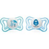 Chicco Soother Soother Physio Light Silicone Soother 6-16m+, Blue 2pcs 1×2 pcs, Soothing Soother (6-16m.+)