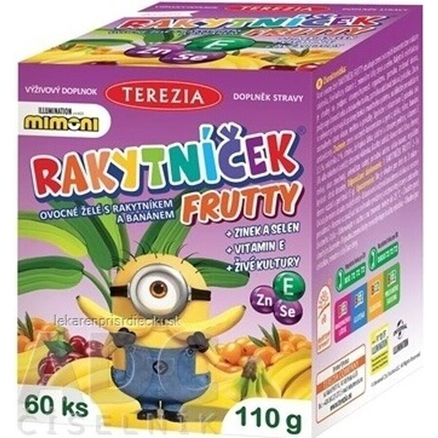 TEREZIA RAKYTNÍČEK FRUTTY gelatina di frutta con olivello spinoso e banane, MIMONI 1×60 pz, integratore alimentare