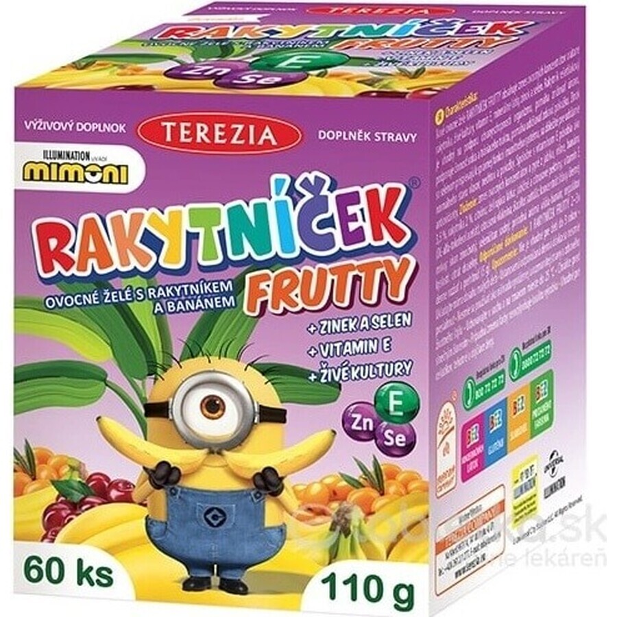 TEREZIA RAKYTNÍČEK FRUTTY gelatina di frutta con olivello spinoso e banane, MIMONI 1×60 pz, integratore alimentare