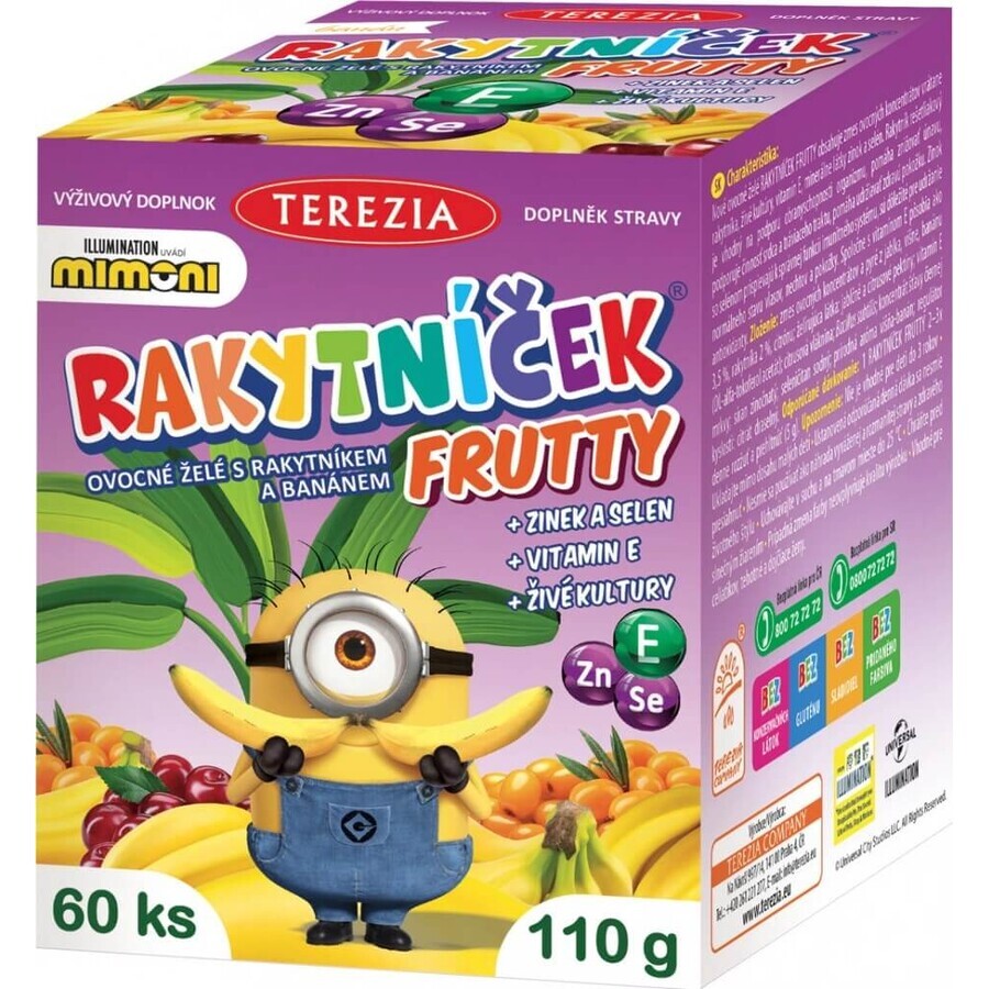 TEREZIA RAKYTNÍČEK FRUTTY gelatina di frutta con olivello spinoso e banane, MIMONI 1×60 pz, integratore alimentare