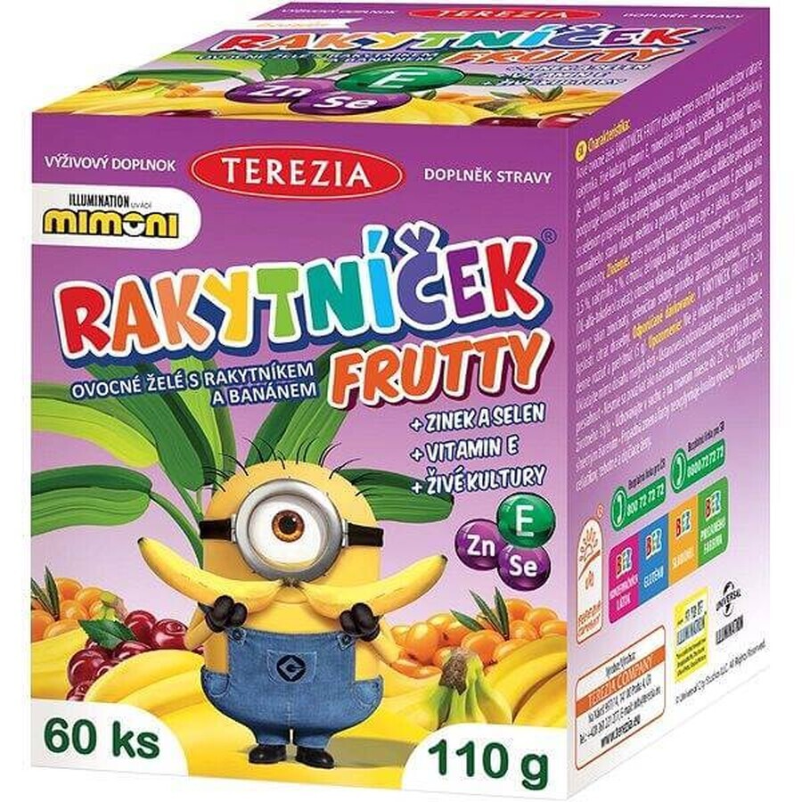 TEREZIA RAKYTNÍČEK FRUTTY gelatina di frutta con olivello spinoso e banane, MIMONI 1×60 pz, integratore alimentare