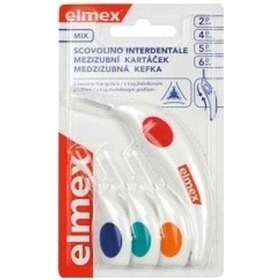 Elmex brosse à dents interdentaire 2, 4, 5, 6mm mix 1×4 pcs