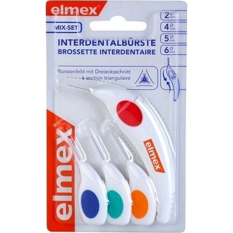 Elmex brosse à dents interdentaire 2, 4, 5, 6mm mix 1×4 pcs