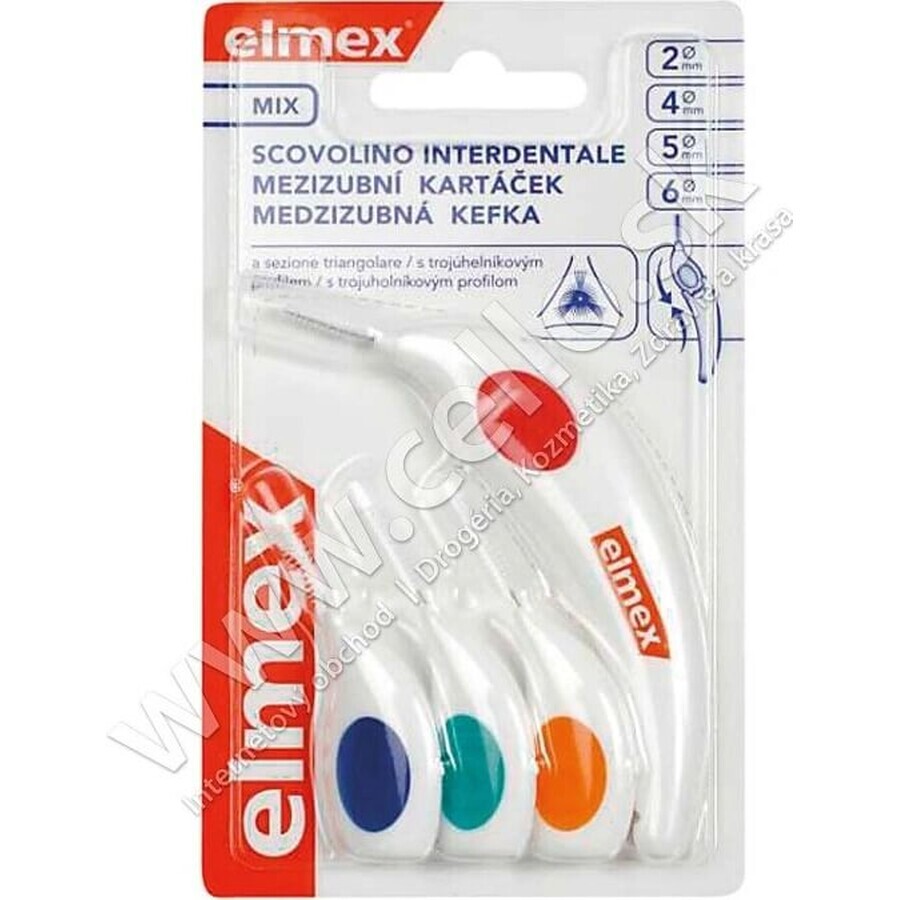 Elmex brosse à dents interdentaire 2, 4, 5, 6mm mix 1×4 pcs