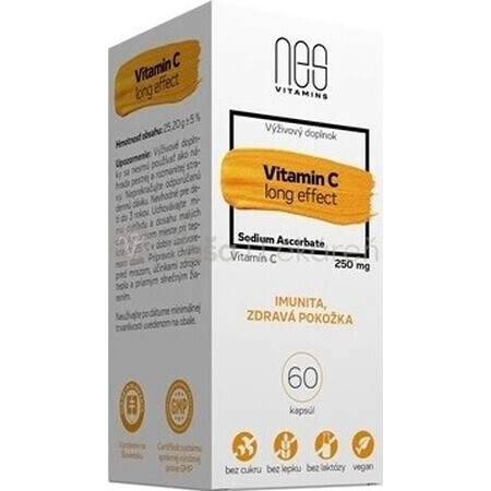 nesVITAMINS Vitamina C 250 mg (a lunga durata) 1×60 cps, integratore alimentare