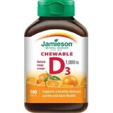 JAMIESON VITAMINE D3 1000 UI ORANGE 1×100 tbl, VITAMINE D3, orange