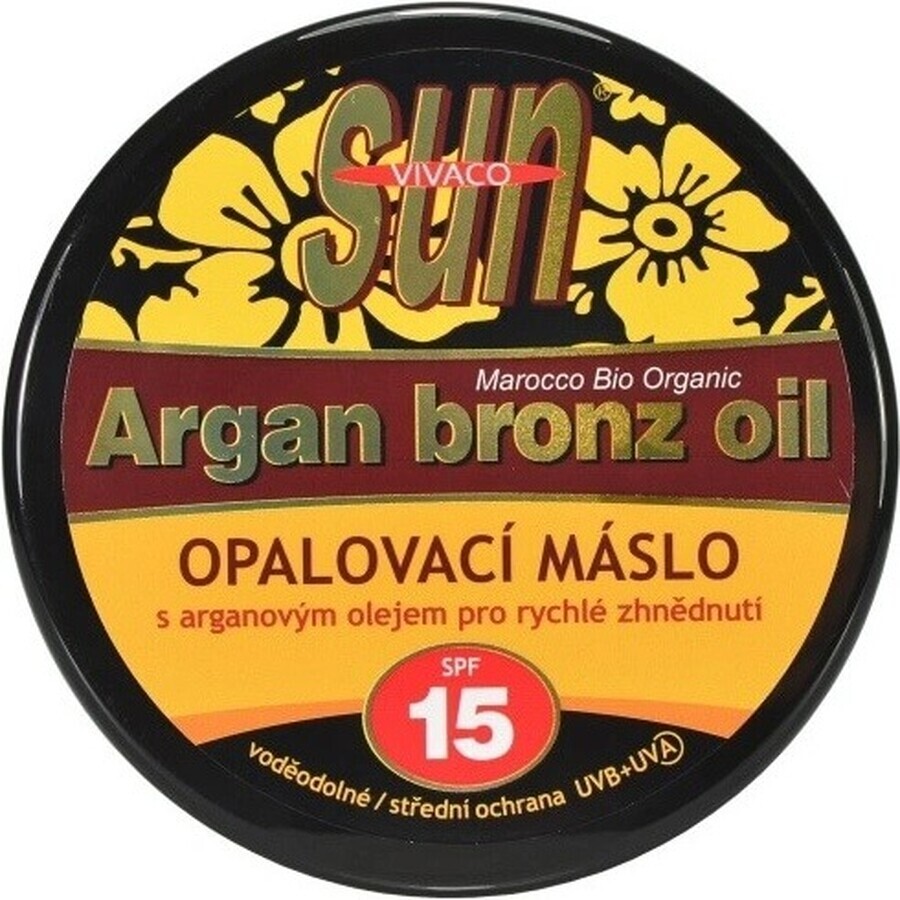 VIVACO SUN ARGAN ARGAN BRONZE SPF15 Argan Oil Sunscreen Butter 1×200 ml, waterproof