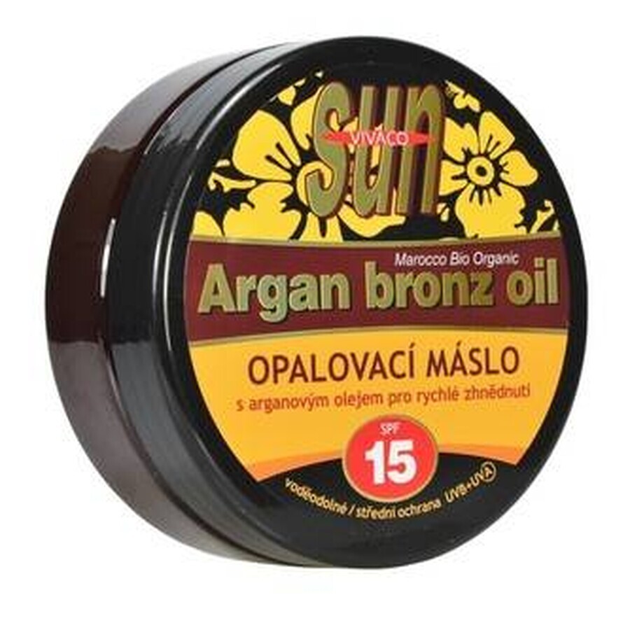 VIVACO SUN ARGAN ARGAN BRONZE SPF15 Argan Oil Sunscreen Butter 1×200 ml, waterproof