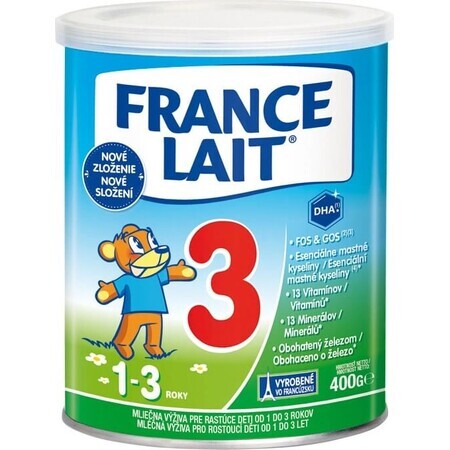 France Lait 3 Lait maternisé pour les tout-petits de 1 à 3 ans 1×400 g, lait maternisé (1-3 ans)