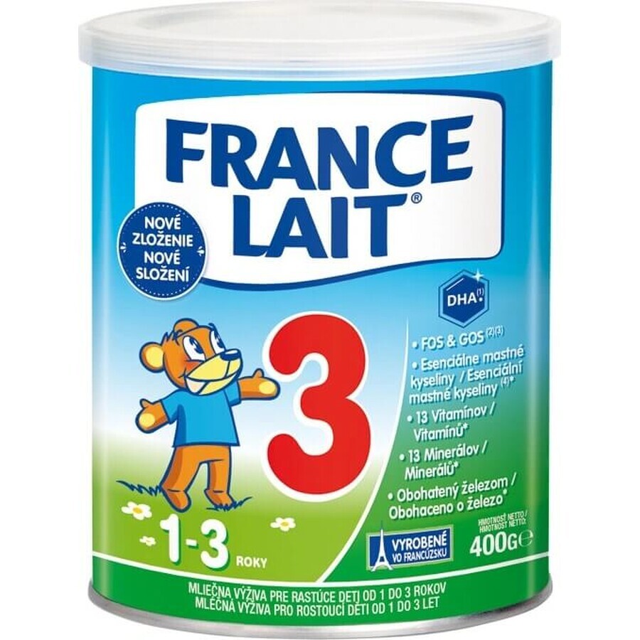 France Lait 3 Lait maternisé pour les tout-petits de 1 à 3 ans 1×400 g, lait maternisé (1-3 ans)