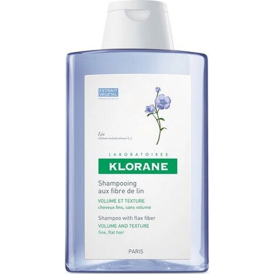 KLORANE Champú de Lino BIO 1×200ml, champú para cabellos finos sin volumen