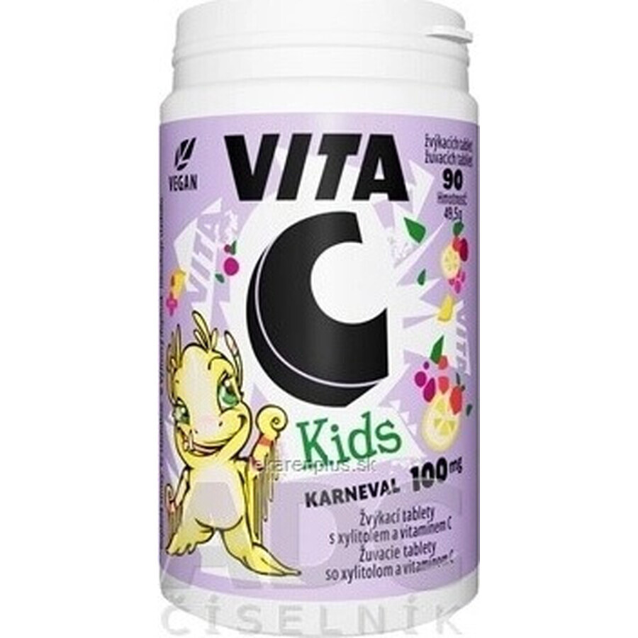 Vitabalans VITA C KIDS 100 MG 1×90 tbl, complément alimentaire