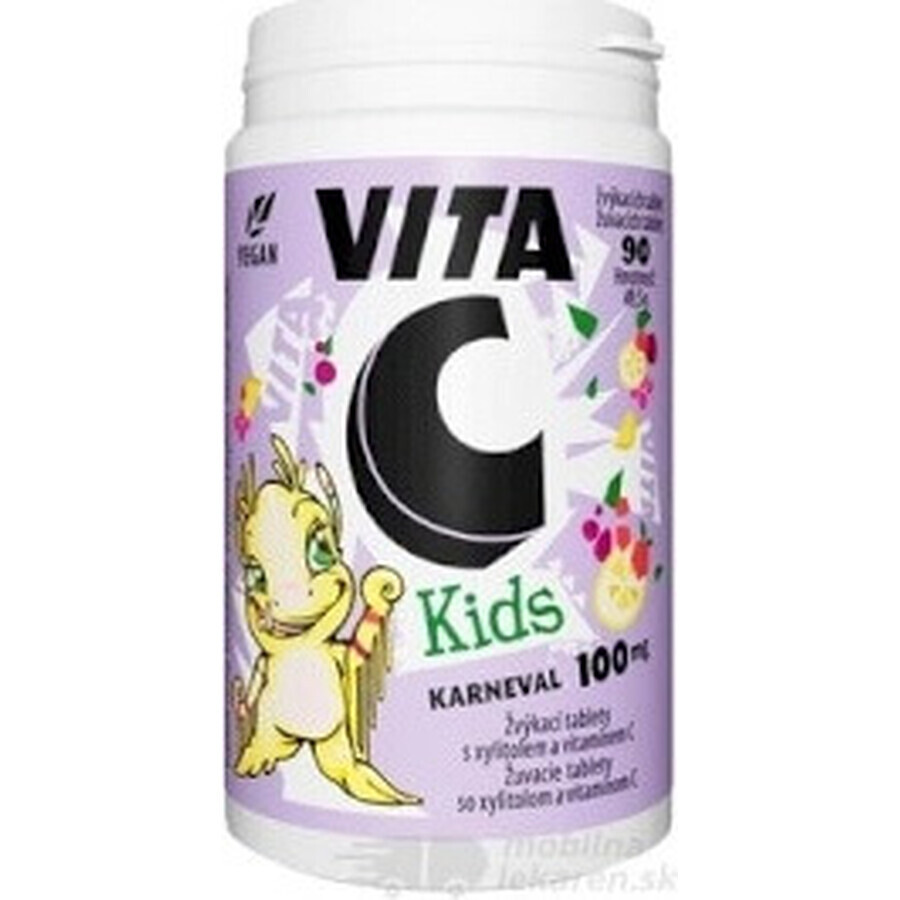 Vitabalans VITA C KIDS 100 MG 1×90 tbl, complément alimentaire