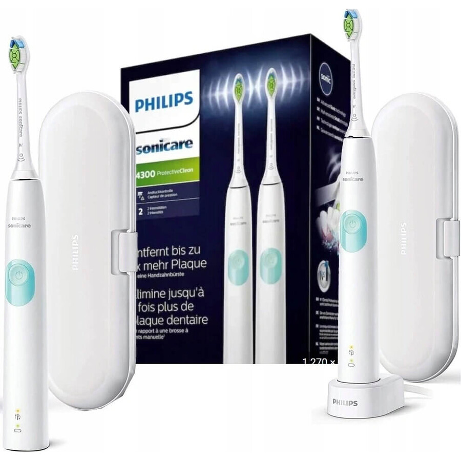 Philips Sonicare 4300 HX6807/35 1+1 1×1 set, sonic toothbrush 2 pcs