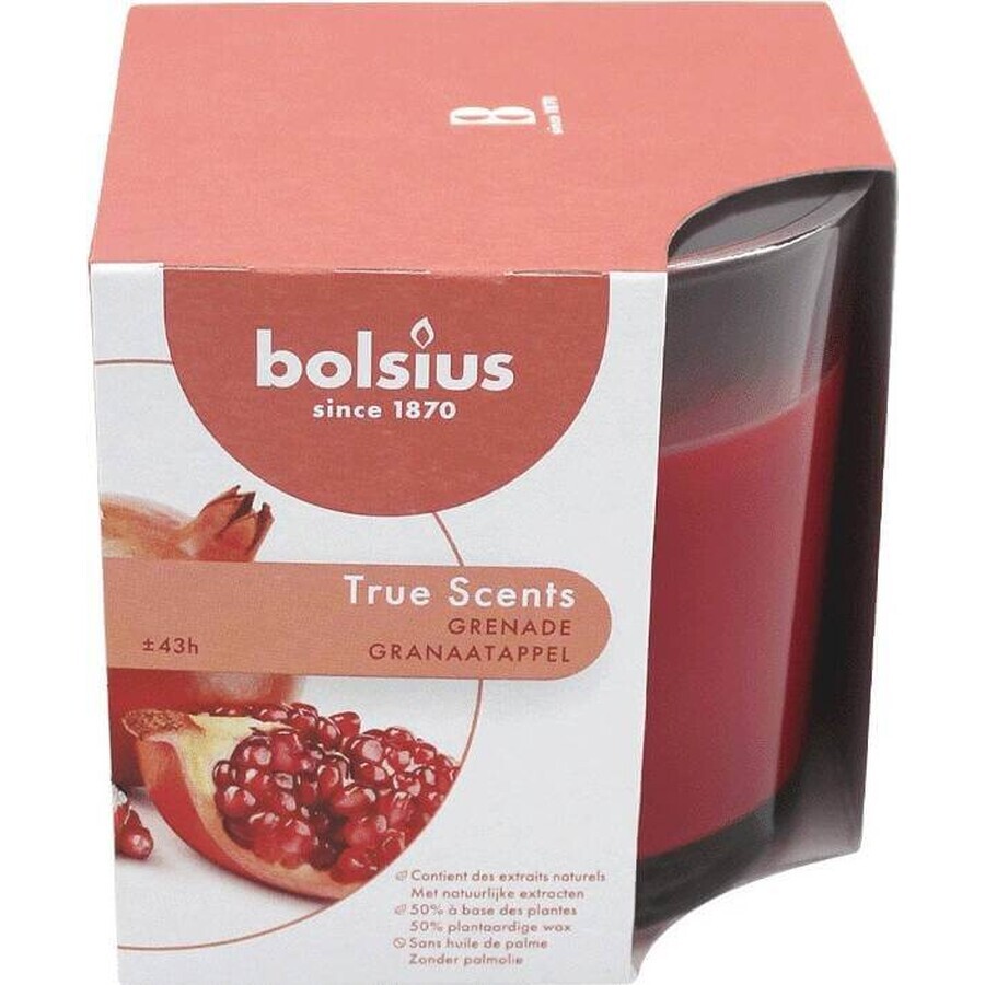 Bolsius Aromatic 2.0 Sticlă 95x95mm Rodie, lumânare parfumată 1×1 buc, lumânare parfumată