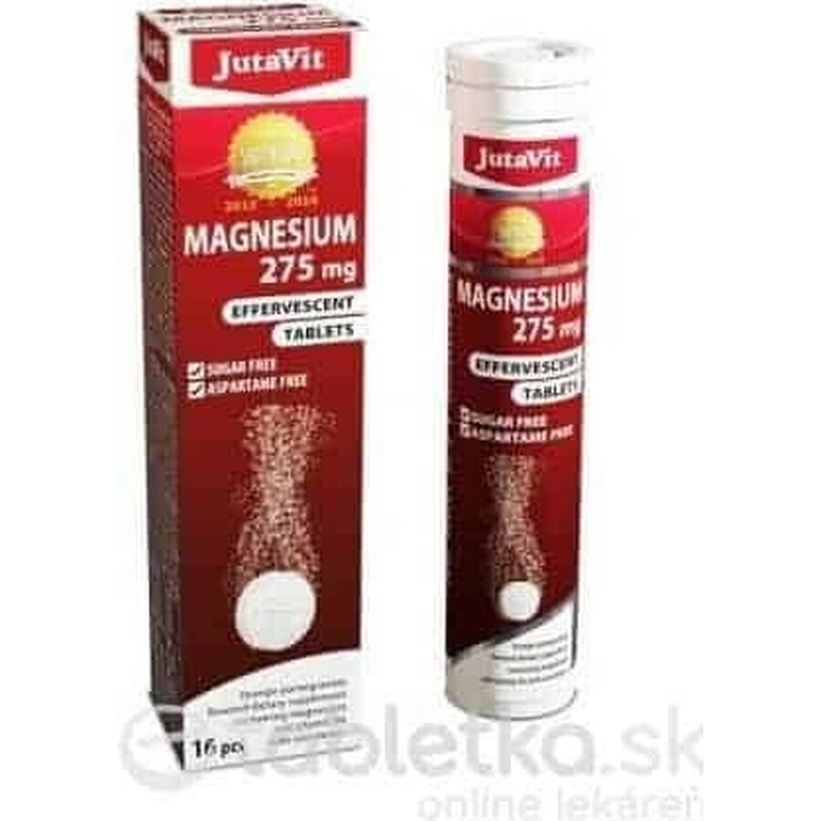 JutaVit Magnésium 275 mg + vitamine B6 comprimés effervescents à l'orange et à la grenade 1x16 pcs